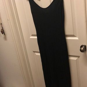 Black maxi length dress with open detailed back
